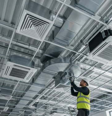 HVAC duct system in ceiling