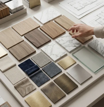 Material samples laid out